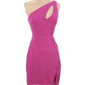CITY VIBE Womens Juniors One-Shoulder Cutout Textured Sparkly Mini Dress Sz 0
